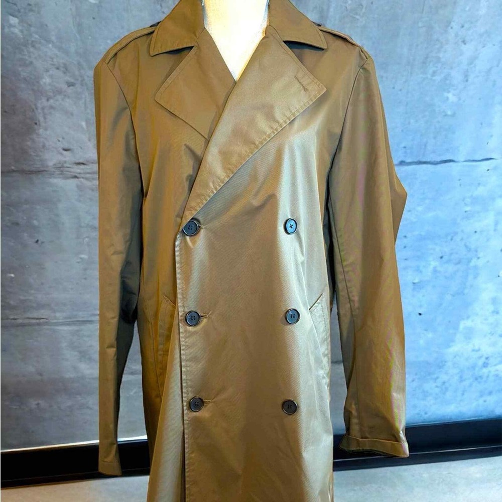 All Saints army green tench coat oversized sz XS no belt,‎ classic Italian cloth